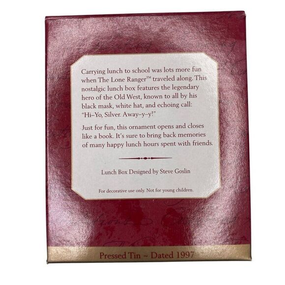 Lone Ranger Tin Lunch Box Hallmark Ornament NEW - Picture 4 of 4